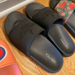 Nautica | Shoes | Mens 7 Womens 9 Black Nautica Slides Sandals | Poshmark